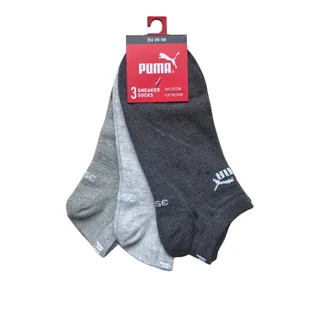 Skarpety unisex Puma ELEMENTS PLAIN SNEAKER 3-PACK szare 94710910 - Skarpetki damskie - miniaturka - grafika 1