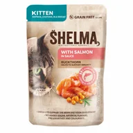 Mokra karma dla kotów - Bezzbożowa mokra karma dla kociąt bogata w łososia w sosie Shelma 85g - miniaturka - grafika 1