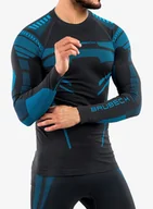 Bluzy sportowe męskie - Bluza termoaktywna Brubeck Dry Sweatshirt - graphite/blue - miniaturka - grafika 1