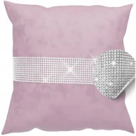 Poszewki na poduszki - Poszewka na poduszkę welur 40x40 z cyrkoniami dekoracyjna velvet do salonu - miniaturka - grafika 1