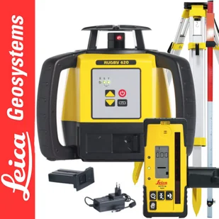 Niwelator laserowy Rugby 620 Leica + Detektor laserowy Rod Eye 160 Leica + Statyw aluminiowy CTP104 Leica + Łata laserowa LS-24 SurvGeo - Sprzęt geodezyjny - miniaturka - grafika 1