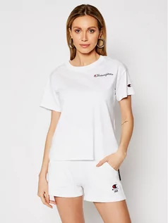 Koszulki i topy damskie - Champion T-Shirt Small Vintage Script Logo 113090 Biały Custom Fit - grafika 1
