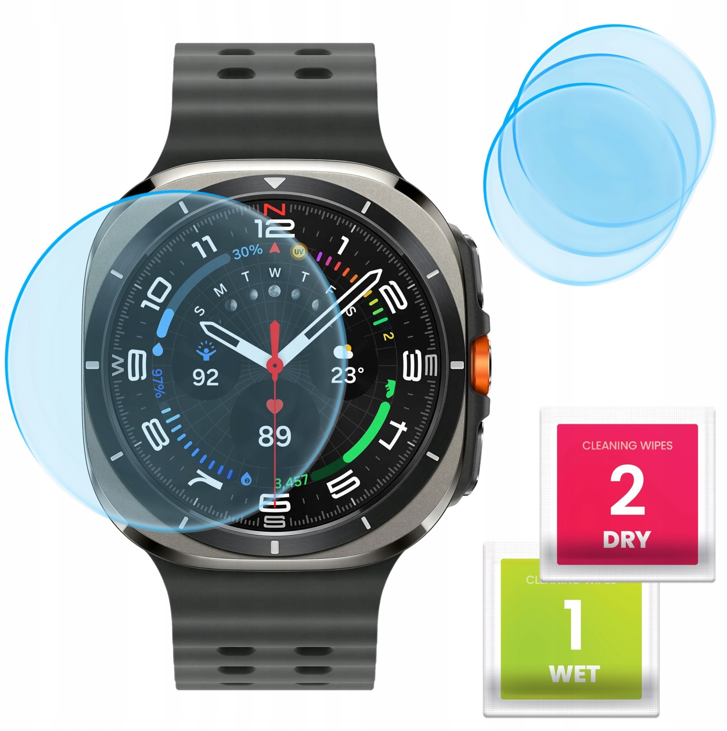 3-PAK Szkło Hybrydowe do Samsung Galaxy Watch Ultra 47 mm Szkiełko, 9H