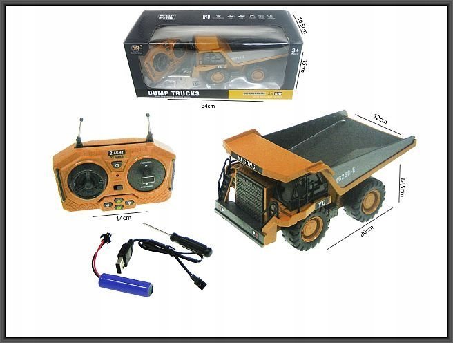 Hipo Pojazd budowlany wywrotka20cm n/radio H13523 43099