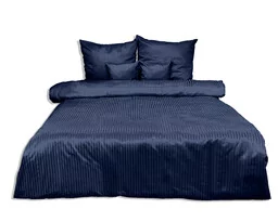 Matex Pościel adamaszkowa 220x200 granatowa 47 jednobarwna 1cm paski - Pościel Matex Pościel adamaszkowa 220x200 granatowa 47 jednobarwna 1cm paski - Pościel - miniaturka - grafika 1