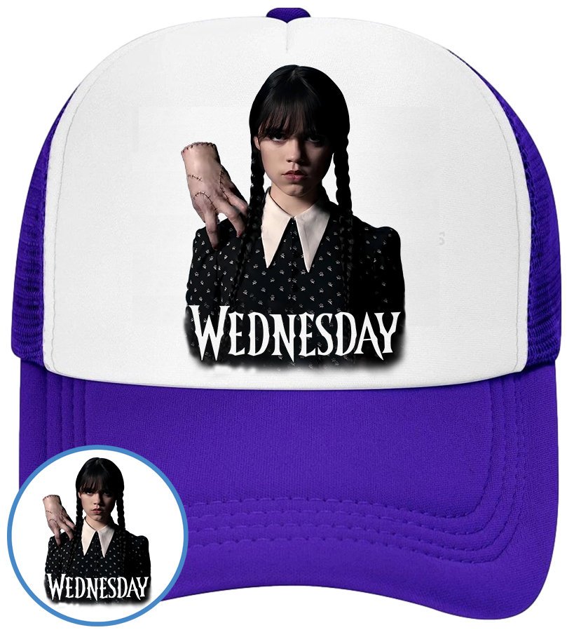 CZAPKA Z DASZKIEM WEDNESDAY DLA DZIECI LATO NIEBIESKA BEJSBOLÓWKA