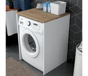 Szafki łazienkowe - Szafka na pralkę RANI 65x91,8 cm biała/brązowa - miniaturka - grafika 1