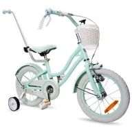 Rowery - Sun Baby Heart Bike 14 cali dla dziewczynki Miętowy 2023 - miniaturka - grafika 1