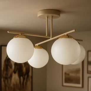 Lampa sufitowa z kloszami na 4 żarówki E14 K-5793 z serii SAVIA - Lampy sufitowe - miniaturka - grafika 1