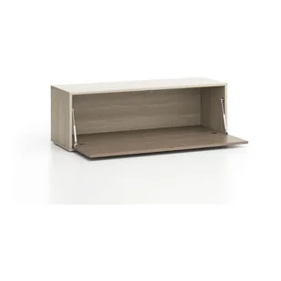 Szafka LAYERS niska, uchylna, 1200 x 400 x 394 mm, dąb naturalny /dąb bejcowany - Szafki biurowe - miniaturka - grafika 1