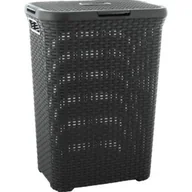 Kosze na bieliznę - Curver Poland Sp. z o. o. Kosz na bieliznę 60L RATTAN SZARY - miniaturka - grafika 1