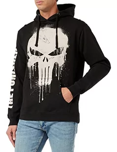 Marvel Męska bluza z kapturem z czaszką Punisher, Czarny, L - Bluzy męskie - miniaturka - grafika 1