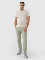 Spodnie sportowe męskie - Męskie spodnie dresowe joggery 4F 4FWSS25TTROM1014 - khaki - miniaturka - grafika 1
