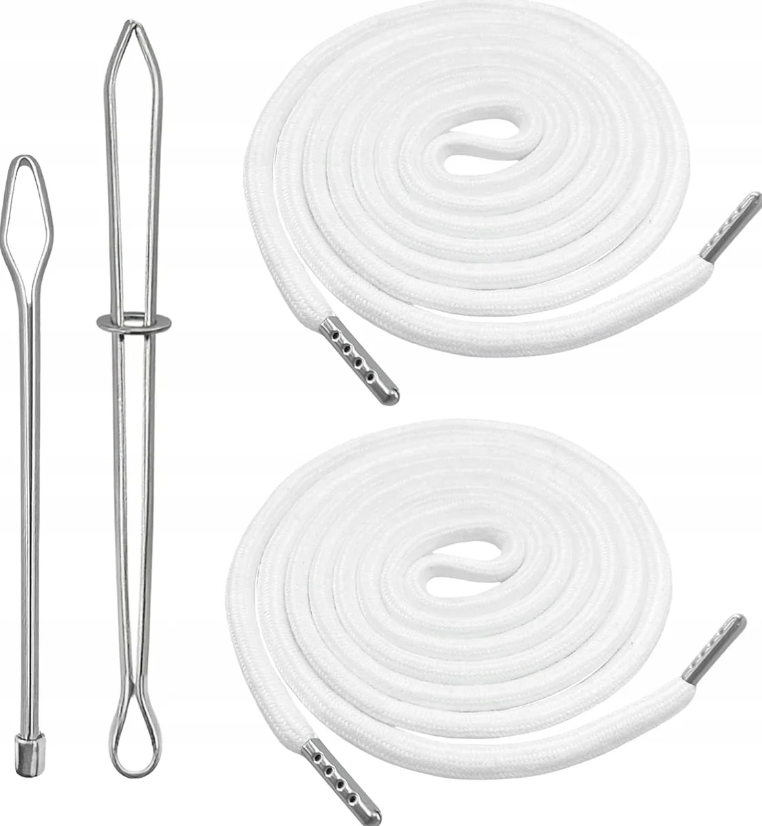 SZNUREK 140CM BAWEŁNIANY BIAŁY KOMPLET SPODNIE BLUZA KOŃCÓWKI IGŁA