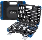 Zestawy narzędziowe - SCHEPPACH Zestaw narzędzi 1/4" 3/8" 6-kątnych 4-22mm 82el walizka - miniaturka - grafika 1