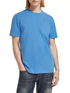 Koszulki męskie - Scotch & Soda Męski T-Shirt Regular Fit Chest Pocket Jersey, bawełna organiczna, Rhythm Blue 6186, M - miniaturka - grafika 1