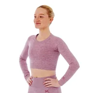 Koszulki sportowe damskie - Xtreme Sportswear Crop Damski top sportowy z długim rękawem Różowy - miniaturka - grafika 1