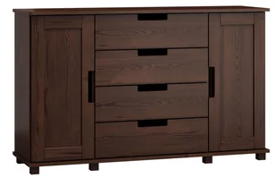 Komoda sosnowa drewniana nr4 Modern 160x100x42 orzech - Komody - miniaturka - grafika 1