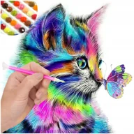 Zabawki kreatywne - Haft diamentowy 5D motyl kot mozaika zestaw kotek diamenciki - miniaturka - grafika 1