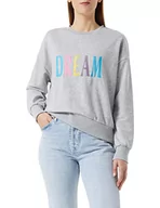 Bluzy damskie - Vila Damska bluza Vipia L/S Sweat Top, Jasnoszary melanż/szczegóły: kolor embriery, L - miniaturka - grafika 1