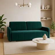 Sofy i kanapy - Sofa Rozkładana z Funkcją Spania IBIZA Dwuosobowa Zielona Nowoczesna do Salonu - miniaturka - grafika 1