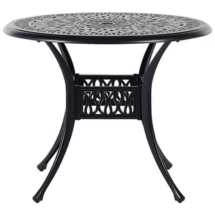 Shumee Stół ogrodowy okrągły 90 cm czarny ANCONA 264211 - Stoły ogrodowe - miniaturka - grafika 1