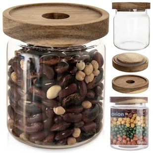 Pojemnik na produkty sypkie szklany z pokrywką i uszczelką 730 ml - Pojemniki kuchenne - miniaturka - grafika 1