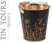 Opakowania i torebki na prezenty - CZARNA METALOWA OSŁONKA Z UCHWYTEM 14x14x15/23h cm - miniaturka - grafika 1