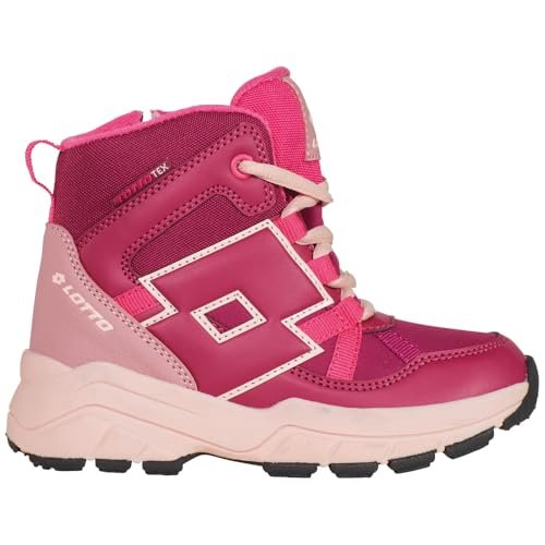 Lotto VORIX TEX T Unisex Kids półdługie kozaki, DK.RED/PINK, 38 EU, Dk Red Pink, 38 EU