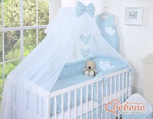 Duża moskitiera do łóżeczka dziecięcego z białego szyfonu z serduszkami i k - Pościel dla dzieci Duża moskitiera do łóżeczka dziecięcego z białego szyfonu z serduszkami i k - Pościel dla dzieci - miniaturka - grafika 1