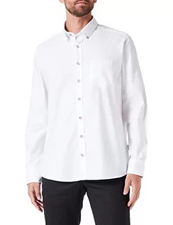 Koszule męskie - bugatti Męska koszula 9350-38800 z kołnierzykiem button-down, biała-10, regularna, biały-10, L - grafika 1