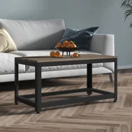 Ławy i stoliki kawowe - Stolik kawowy szaro-czarny 90x45x45 cm MDF i żelazo - miniaturka - grafika 1