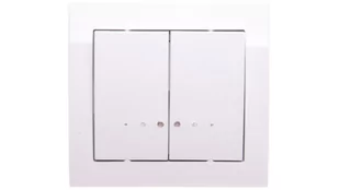 Ospel Włącznik podwójny z podświetleniem KIER biały - Wyłączniki światła i elektryczne - miniaturka - grafika 1