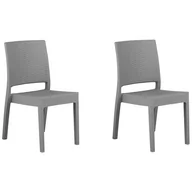 Fotele i krzesła ogrodowe - Beliani Zestaw 2 krzeseł ogrodowych jasnoszarych FOSSANO - miniaturka - grafika 1