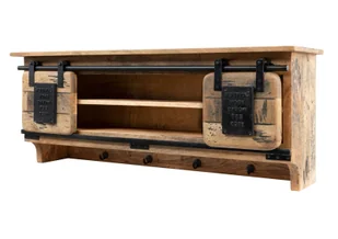 Wieszak Z Półkami Railway #159 Drewniany Mango Loft Woskowane 115X30X45 Cm B 6633 - Wieszaki i stojaki - miniaturka - grafika 1