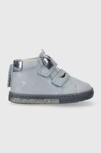 Buty dla dziewczynek - Primigi sneakersy skórzane dziecięce kolor niebieski - grafika 1
