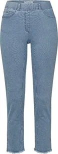 Raphaela by Brax Lavina Fringe Denim Pinstripe Jeansy Damskie, Niebieski/Biały, 46 - Spodnie damskie - miniaturka - grafika 1