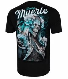 Koszulki sportowe męskie - Pit Bull T-shirt Koszulka Santa Muerte 24 Black - grafika 1