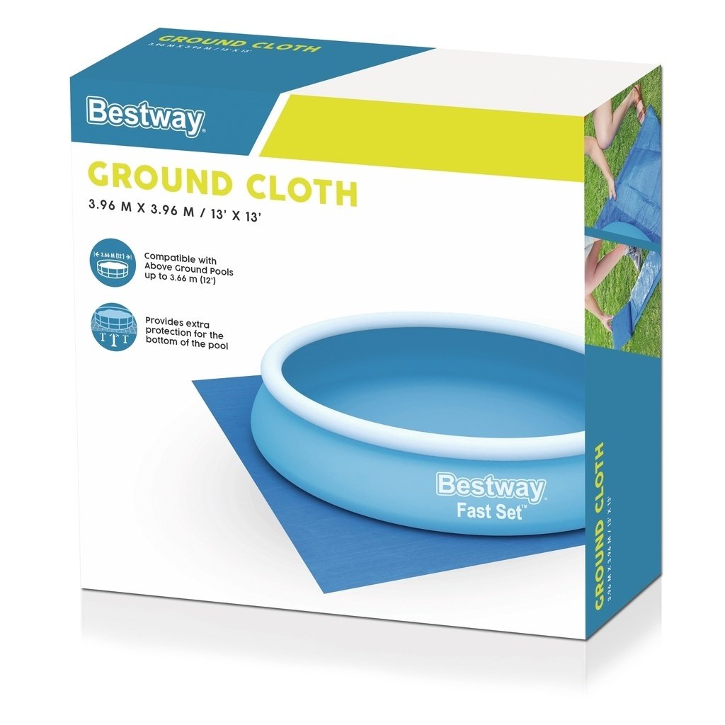 Klosz na ziemię Bestway® PE 396 x 396 cm, niebieski, kwadratowy