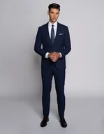Garnitury - Garnitur męski casteggio granatowy slim fit - miniaturka - grafika 1