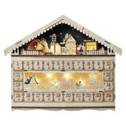 Ozdoby bożonarodzeniowe - Dekoracje - 10 LED kalendarz adwentowy drewniany 50x40 cm, 2x AA, ciepła biel, IP20, timer - miniaturka - grafika 1
