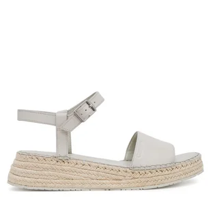 Espadryle Calvin Klein Wedge Rope Sandal Lth HW0HW02546 Biały - Espadryle damskie - miniaturka - grafika 1