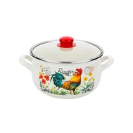 Garnki - Garnek emaliowany Pyza Kogucik z pokrywką 16 cm 2,1 l - miniaturka - grafika 1