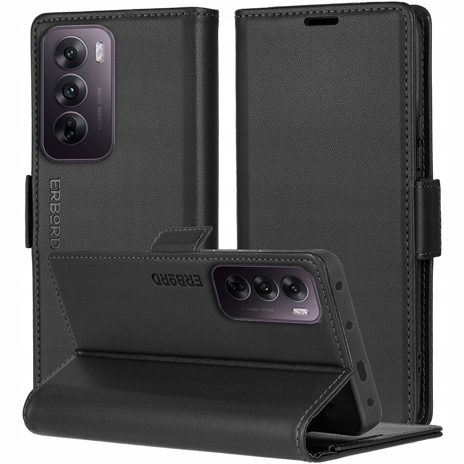 Etui z klapką do Oppo Reno 12, Erbord wallet case obudowa portfel skóra eko