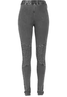 Legginsy - Urban Classics Damskie legginsy Denim Jersey Sportowe legginsy do jogi dla kobiet o wyglądzie dżinsów w 3 kolorach, rozmiary XS-5XL, ciemnoszary, XXL - miniaturka - grafika 1