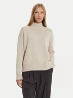 Swetry damskie - Calvin Klein Golf K20K207437 Beżowy Regular Fit - miniaturka - grafika 1