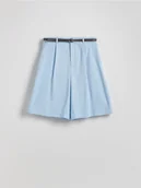 Spodenki damskie - Reserved - Bermudy z paskiem - jasnoniebieski - miniaturka - grafika 1