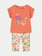 Legginsy - Mayoral Komplet t-shirt i legginsy 1738 Pomarańczowy Regular Fit - miniaturka - grafika 1