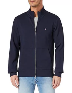 GANT Męski kardigan z zamkiem błyskawicznym, oryginalny kardigan z zamkiem błyskawicznym, niebieski (Evening Blue), 3XL - Swetry męskie - miniaturka - grafika 1