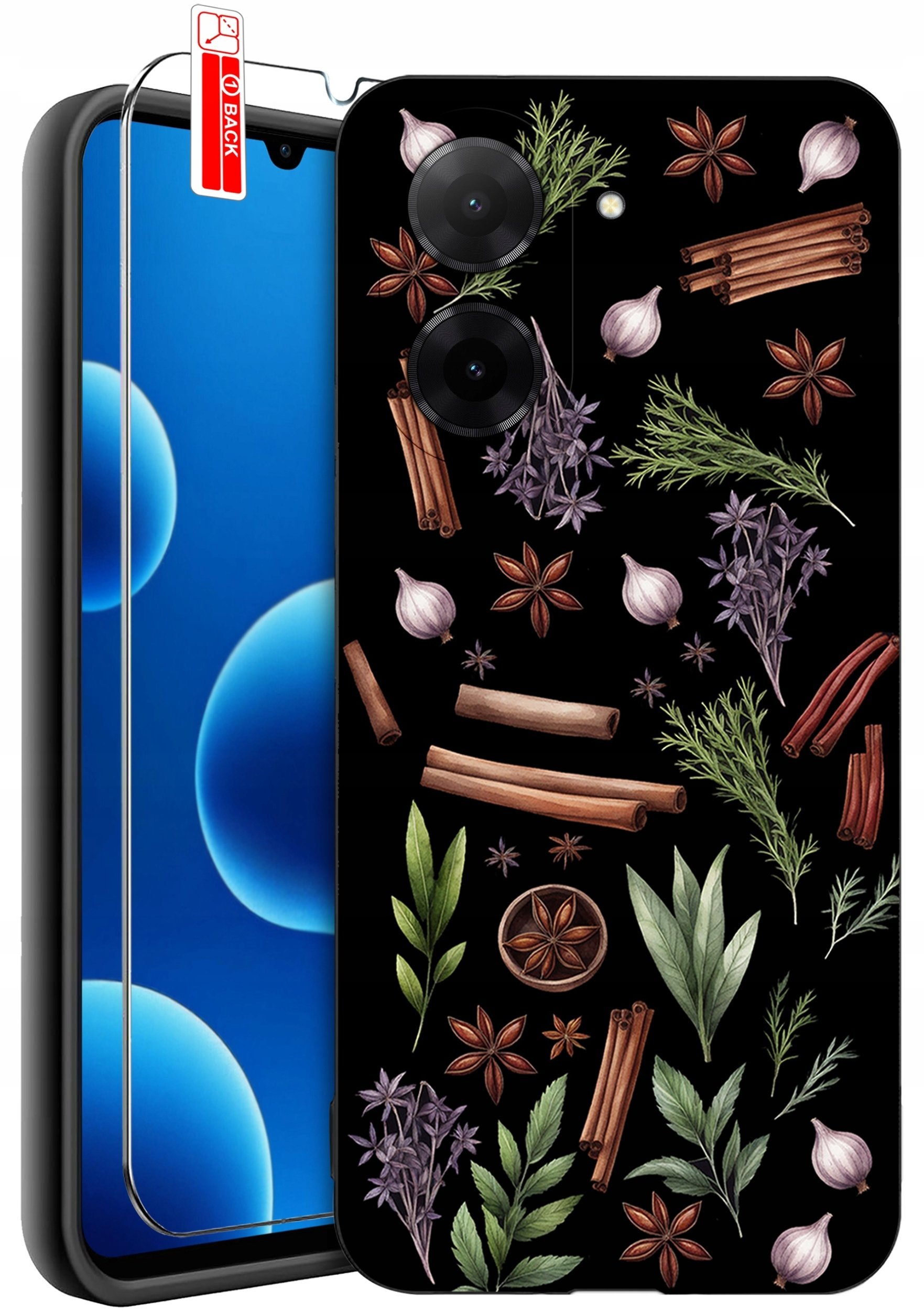 ETUI do Xiaomi Redmi A5 WZORY SILIKONOWE MATT CASE + SZKŁO 9H